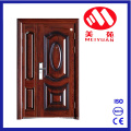 New Design Hot Sales Wooden Grain Color Steel Security Entrance Door